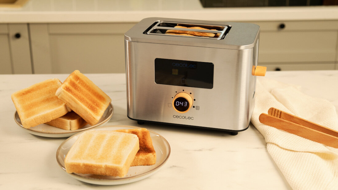 Toster CECOTEC Touch&Toast Double Upright Inox Równomierne przypieczenie System samocentrujący ustawienia opiekanie z obu stron