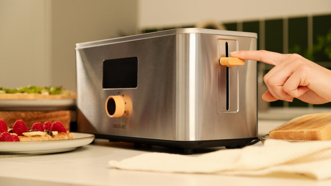 Toster CECOTEC Touch&Toast Extra Double Równomierne opiekanie System samocentrujący ułatwienie porcje smak i wygląd