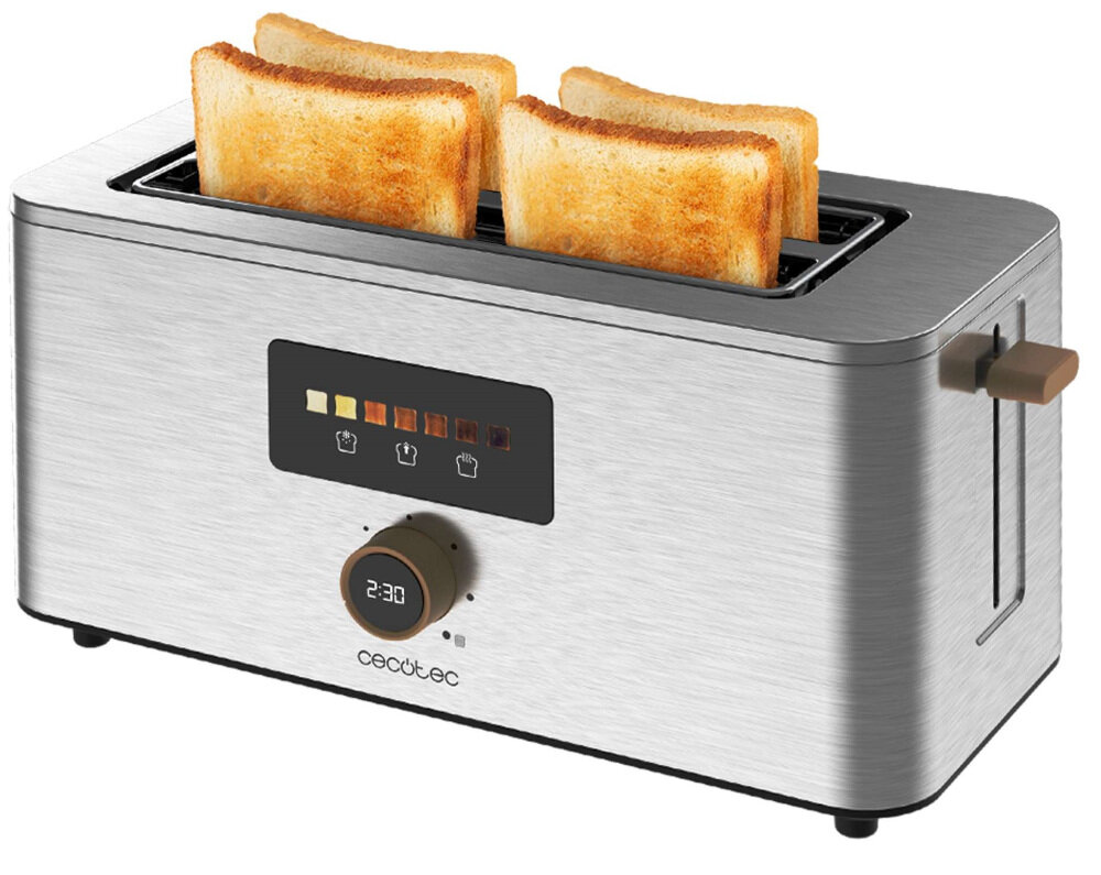 Toster CECOTEC Touch&Toast Extra Double Różnorodność pieczywa Szerokie otwory do 3,8 cm