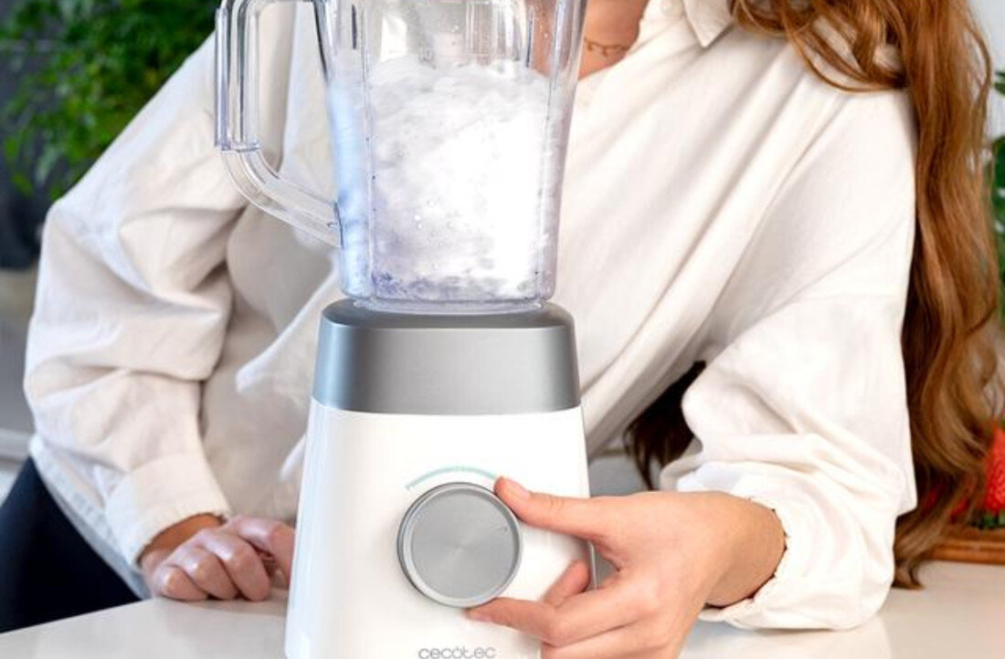 Blender kielichowy CECOTEC Power White Titanium 1300MAX B Biały Funkcja kruszenia lodu chłodne napoje i koktajle Orzeźwienie w kilka chwil