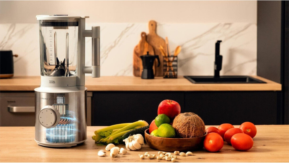 Blender kielichowy CECOTEC Grand Katana 2700 MAX Total White Biały Przygotowywanie posiłków moc silnik twrade składniki sosy zupy koktajle