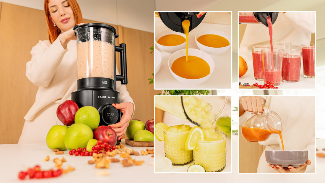 Blender kielichowy CECOTEC Grand Katana 2700 MAX Total Destroy Czarny Wysoka wydajność pracy dokładne miksowanie prędkość  równomiernie rozdrobnione naturalny smak i wartości odżywcze dieta