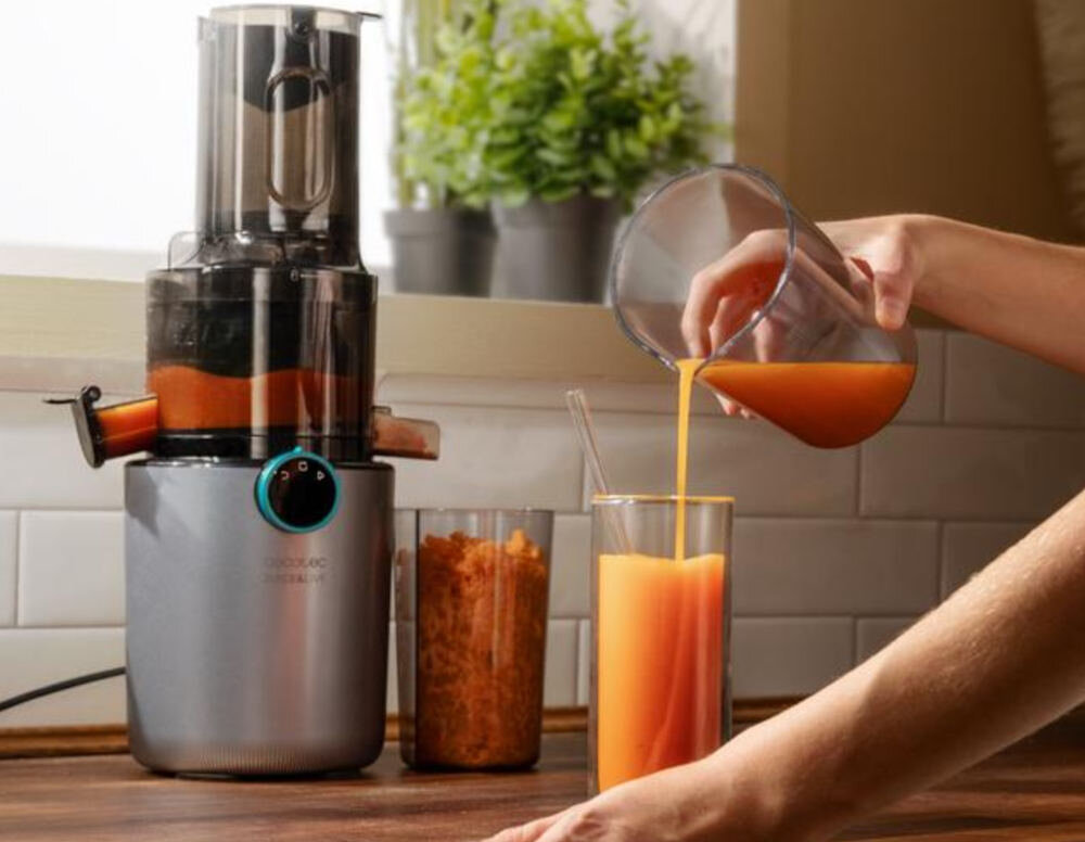 Wyciskarka wolnoobrotowa CECOTEC Juice&Live 1500 Slim Płynne działanie bez przerw Funkcja biegu wstecznego ochrona komfortowe użytkowanie sok praca