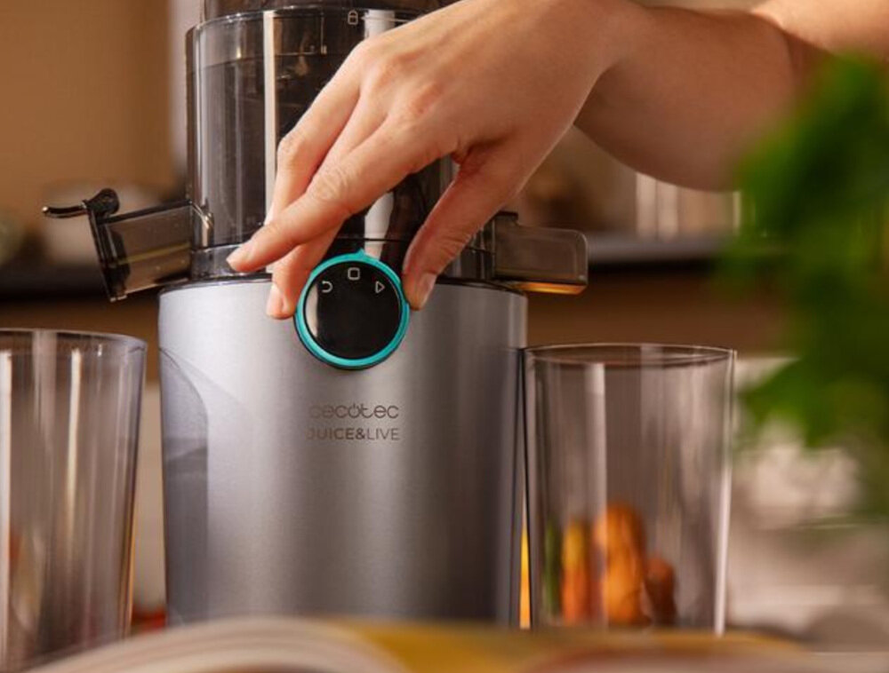 Wyciskarka wolnoobrotowa CECOTEC Juice&Live 1500 Slim Naturalny smak i wartości Niska prędkość obrotowa witamin, enzymów i naturalny aromat zdrowia dieta