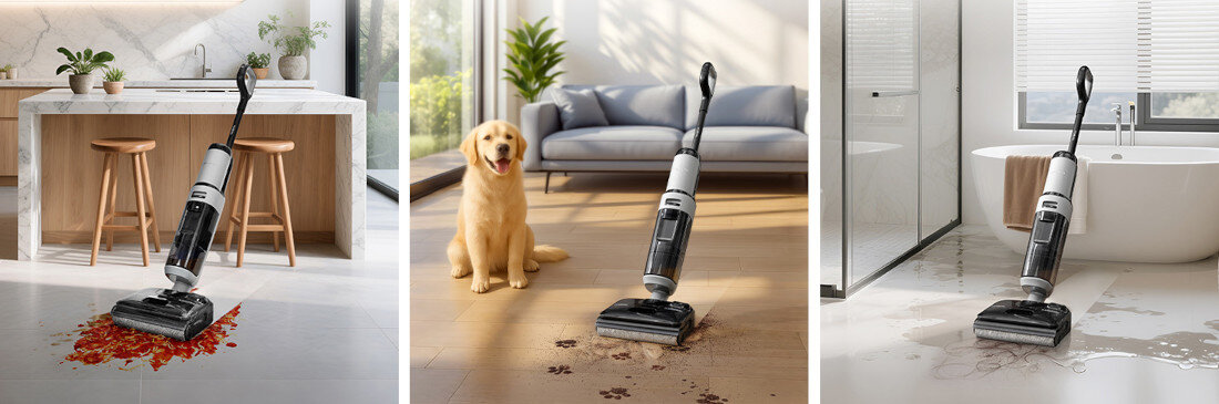 Odkurzacz TINECO Floor One I5 Stretch Plus sprzątanie bez przerw zbiorniki pojemność praca  Do 30 minut pracy  swobodne sprzątanie komfort działania