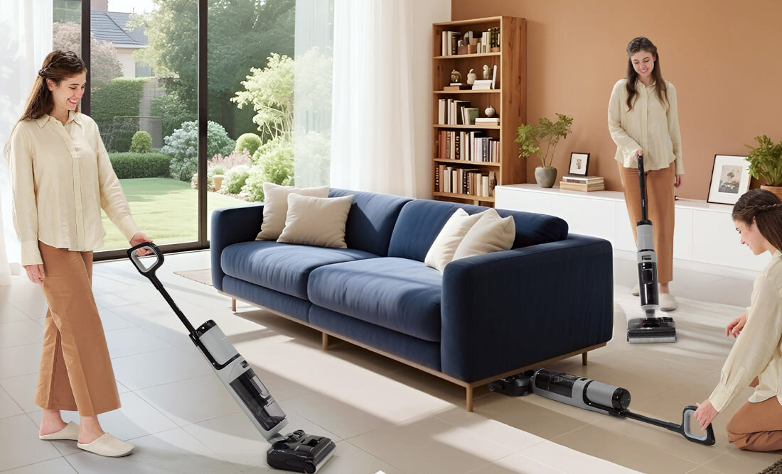 Odkurzacz TINECO Floor One I5 Stretch Plus Cicha praca Poziom hałasu 78 dB  ułatwienie sprzątanie wsparcie porządek