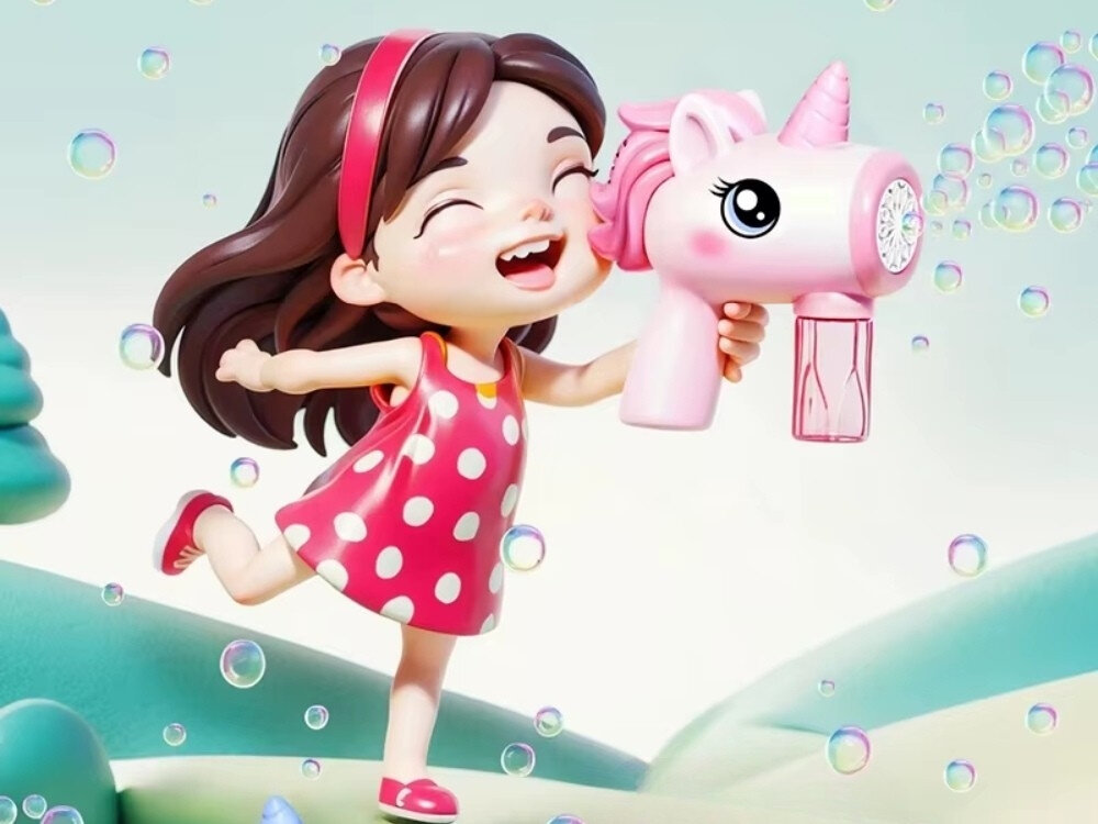 Zabawka BELINE Jednorożec Maszynka do baniek  Zabawka BELINE Jednorożec Maszyna do baniek 
                dziewczynka trzymająca zabawkę na pastelowym tle kompaktowa lekka konstrukcja wygoda jednorożec przyciąga wzrok