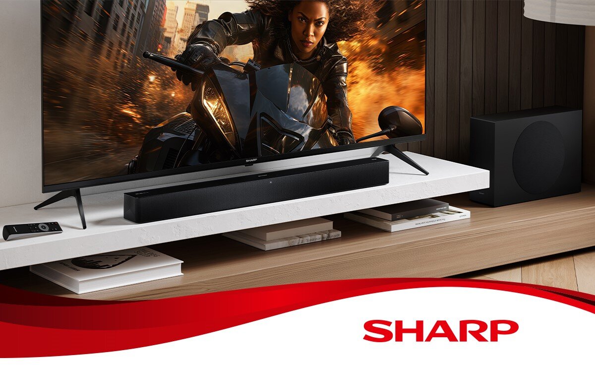 Soundbar SHARP HT-SBW312 dźwięk przestrzenny 3D, immersja, kino domowe, soudbar stojący na szafce pod telewizorem