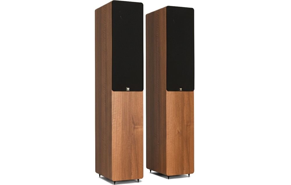 Zestaw Kina Domowego DENON AVR-S670H + WILSON Scenix 5.0, przednie kolumny podłogowe Bass-Reflex, pasmo 40-20000 Hz, kolumny na białym tle
