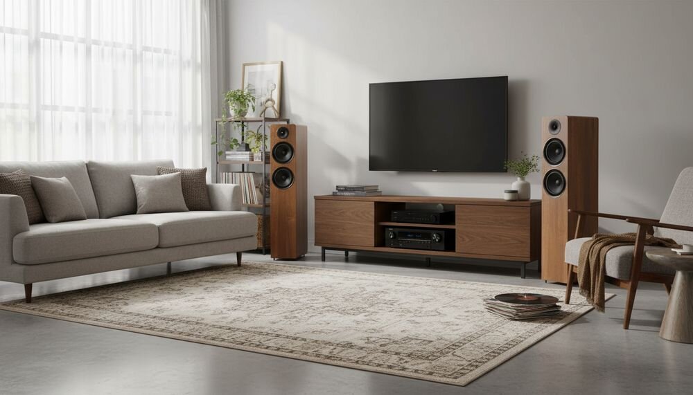 Zestaw kina domowego DENON AVC-S670H + WILSON Scenix 5.0, amplituner 5.1 i kolumny do kina domowego, dźwięk przestrzenny i obraz 8K, zestaw kina domowego w pomieszczeniu