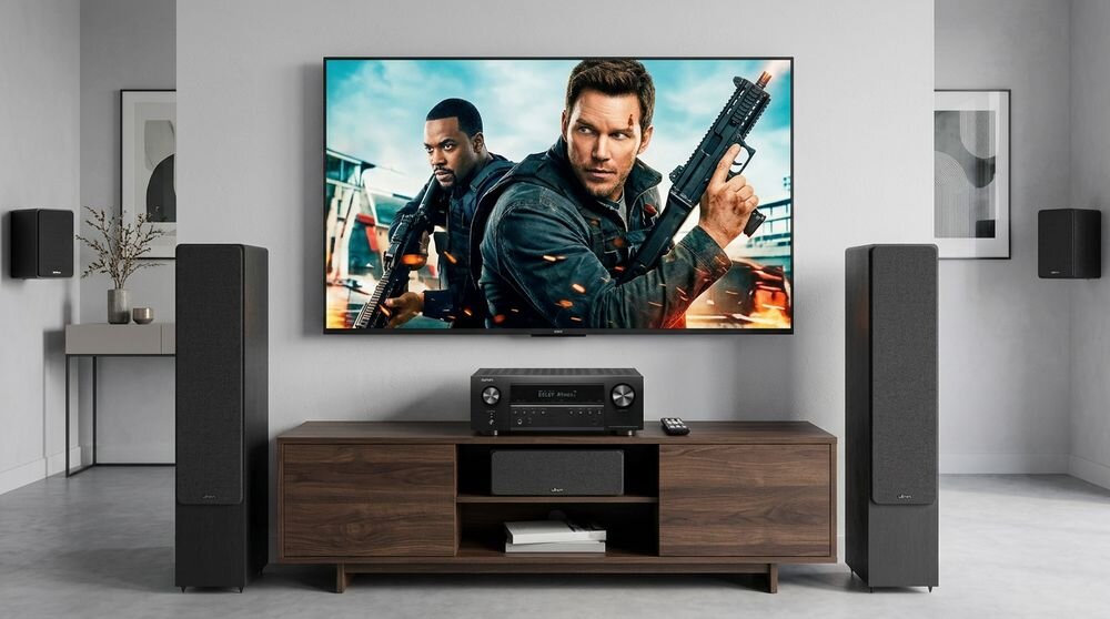 Zestaw Kina Domowego DENON AVR-S670H + WILSON Scenix 5.0, amplituner 5.2 kanałów, 500 W, Bluetooth Wi-Fi USB, zestaw w pomieszczeniu