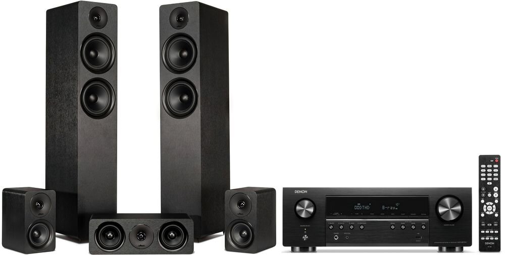 Zestaw Kina Domowego DENON AVR-S670H + WILSON Scenix 5.0, HDMI 8K, Dolby Vision, HDR 10+, VRR i eARC, zestaw na białym tle
