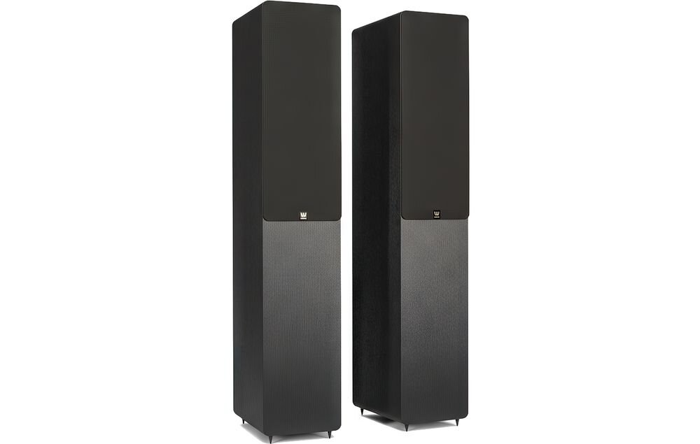 Zestaw Kina Domowego DENON AVR-S670H + WILSON Scenix 5.0, przednie kolumny podłogowe Bass-Reflex, pasmo 40-20000 Hz, kolumny na białym tle