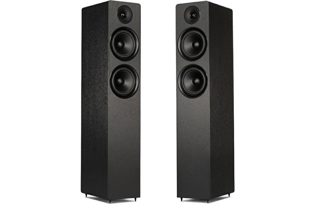 WILSON Scenix w zestawie z DENON AVC-S670H, kolumny podłogowe bass-reflex, dwa głośniki niskotonowe 165 mm i głośnik wysokotonowy 25 mm, kolumny na białym tle