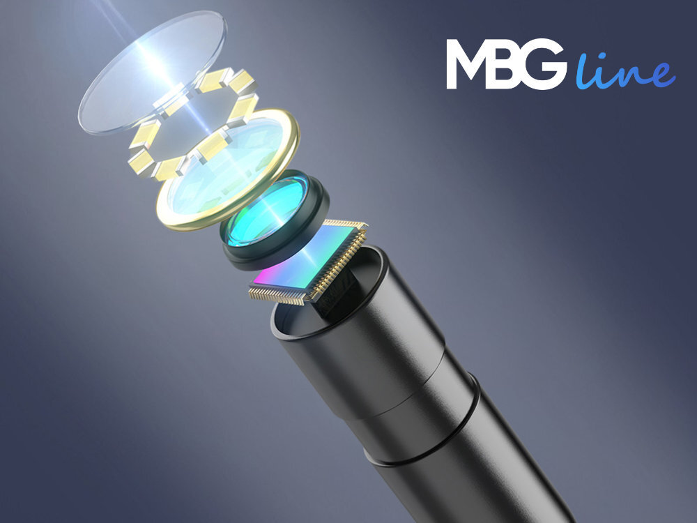 MBG LINE C30-M Osiem diod LED głównej kamery jedna przy bocznej sondzie Wielostopniowa regulacja jasności