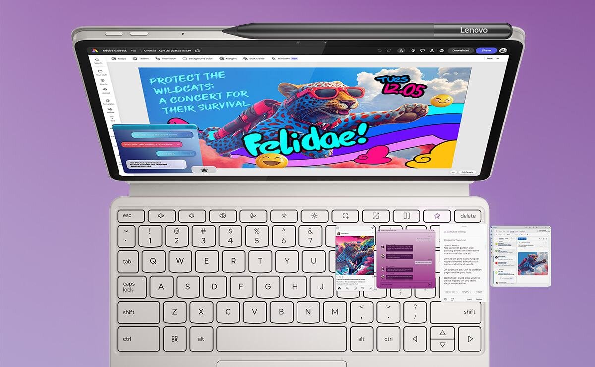 Tablet LENOVO Yoga Tab klawiatura z touchpadem Smart AI Input praca mobilna