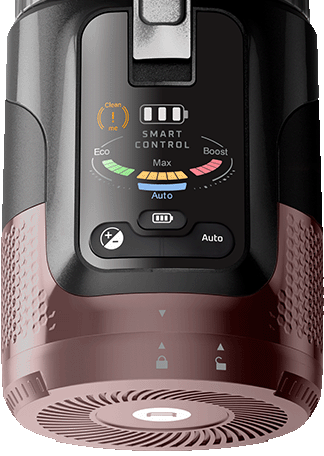 Zbliżenie na panel sterowania odkurzacza X-Force Flex 16.60 AeroSpin Aqua TY9CD9.