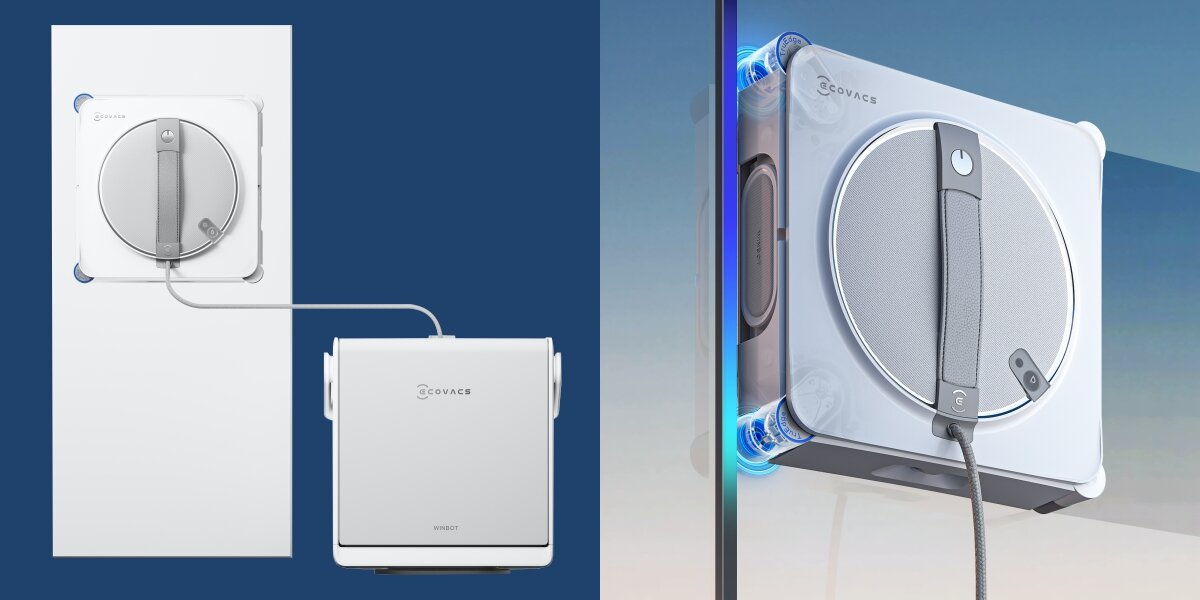 Robot do mycia okien ECOVACS Winbot W2S Omni  Skuteczność do samej ramy