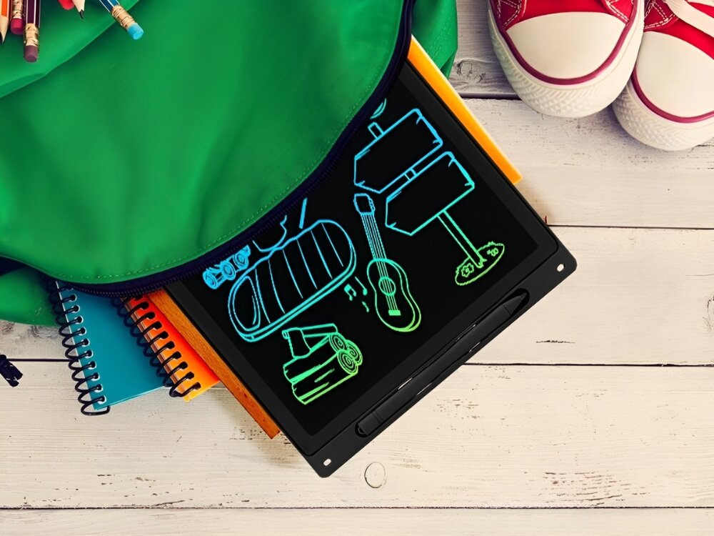 Tablet do rysowania BELINE Beli03476
                tablet wystający z plecaka szkolnego rysowanie dzieci zabawa