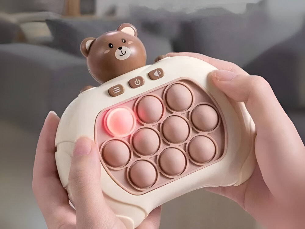 Zabawka interaktywna RICHTOYS Pop It Miś
                zabawka na różowym tle gra interaktywna sensoryczna