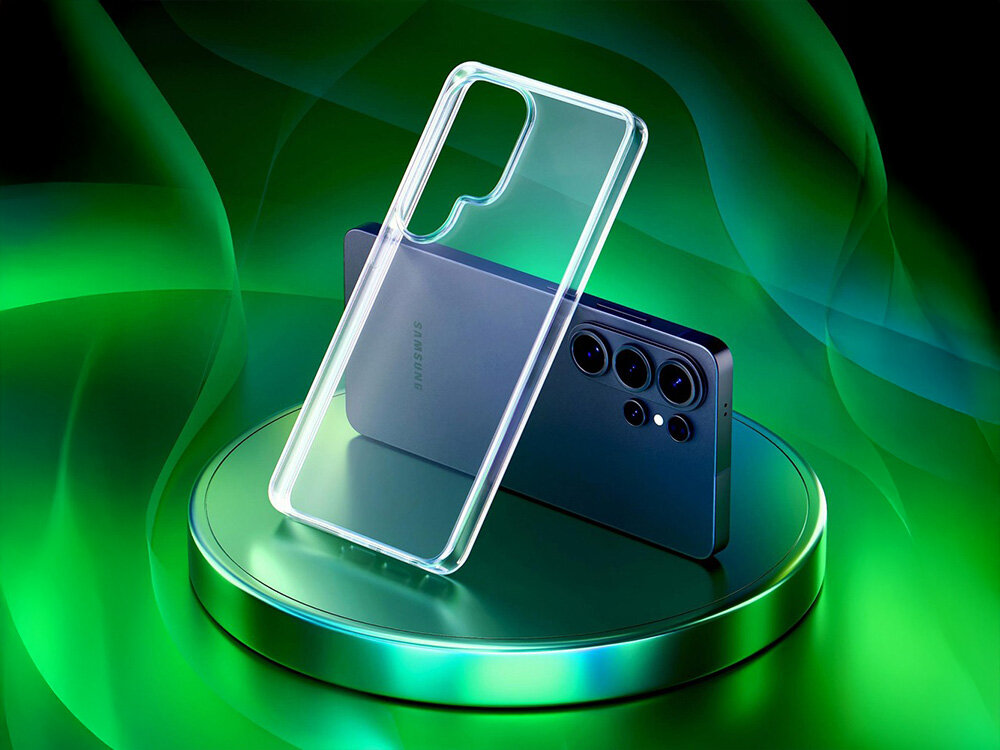 Etui 3MK Clear Case - etui z telefonem na krązku, napis clear case z logiem producenta