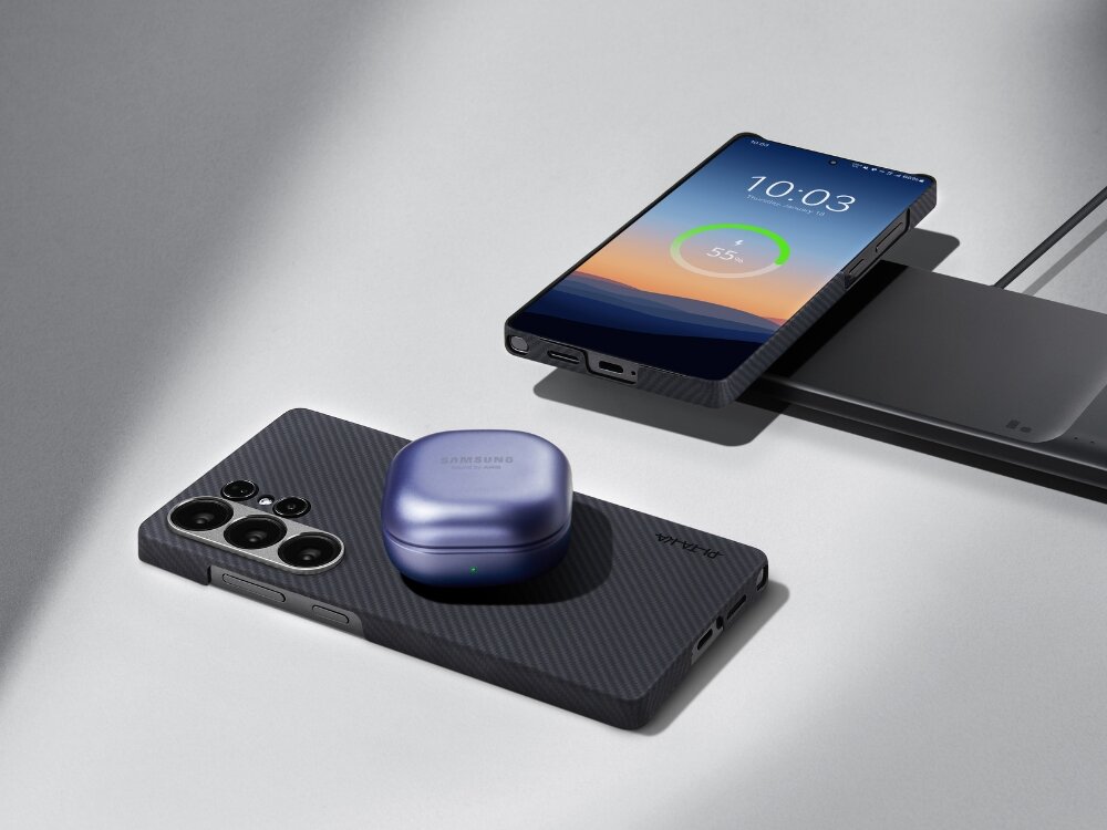 Etui PITAKA Ultra-Slim MagSafe
                etui rozłożone na części na jasnym tle
                minimalistyczny wygląd przyjemna w dotyku faktura kompatybilność ładowanie magsafe technologia pitatap smukła funkcjonalna forma