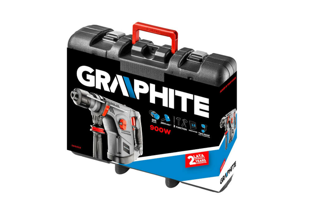 GRAPHITE-58G858 mechanizm młot zabezpieczenie sprzęgło przeciążeniowe zakleszczenie rękojeść walizka