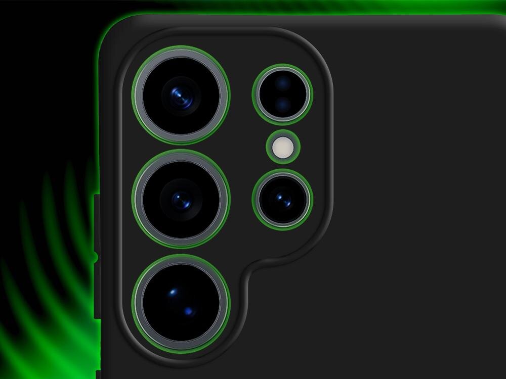 Etui 3MK Matt Case Moduł fotograficzny podwyższone krawędzie wokół obiektywów soczewki nie stykają się bezpośrednio z płaskimi powierzchniami - zbliżenie na aparaty