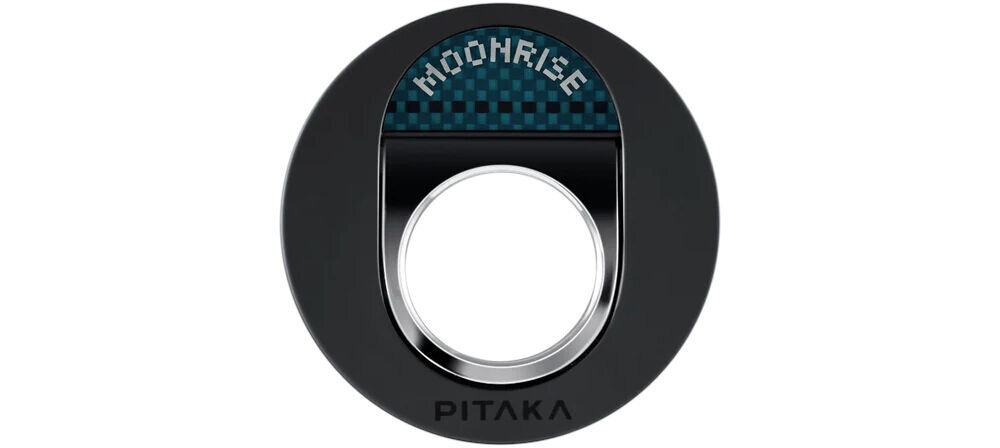 Uchwyt i podstawka PITAKA MagEZ Grip 3 MagSafe Czarno-niebieski prezentacja uchwytu na białym tle Kompatybilność MagSafe i MagEZ 2.0 – szybkie mocowanie magnetyczne silne magnesy