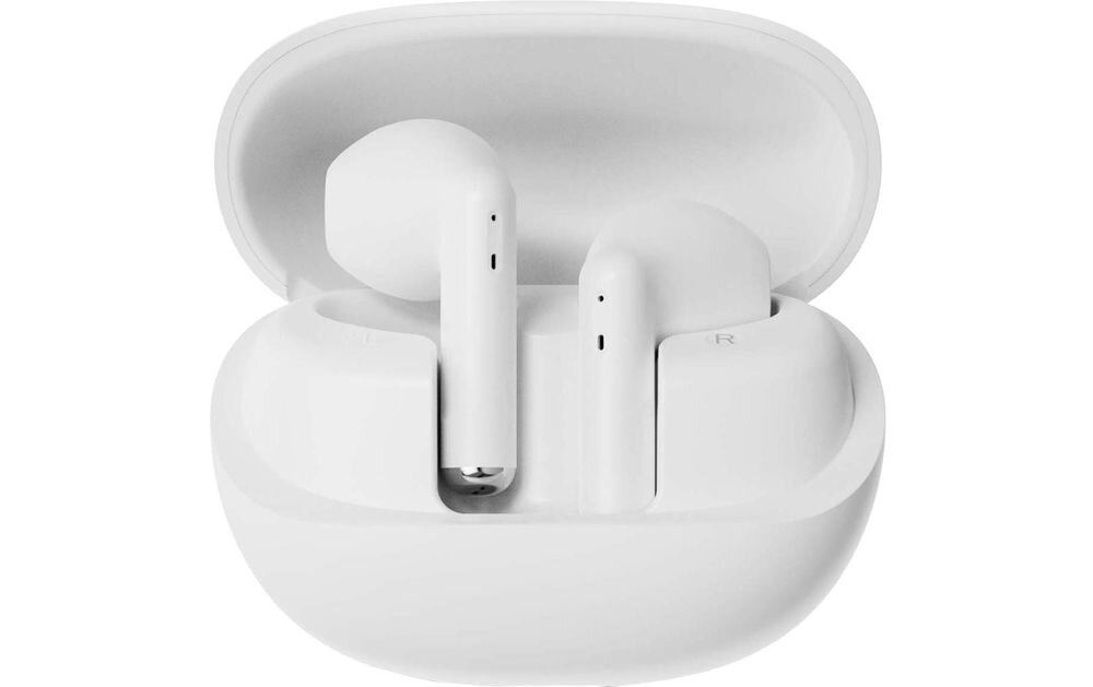 Słuchawki douszne NICEBOY Beans 4 sterowanie dotykowe mikrofon rozmowy, słuchawki z etui ładującym na białym tle