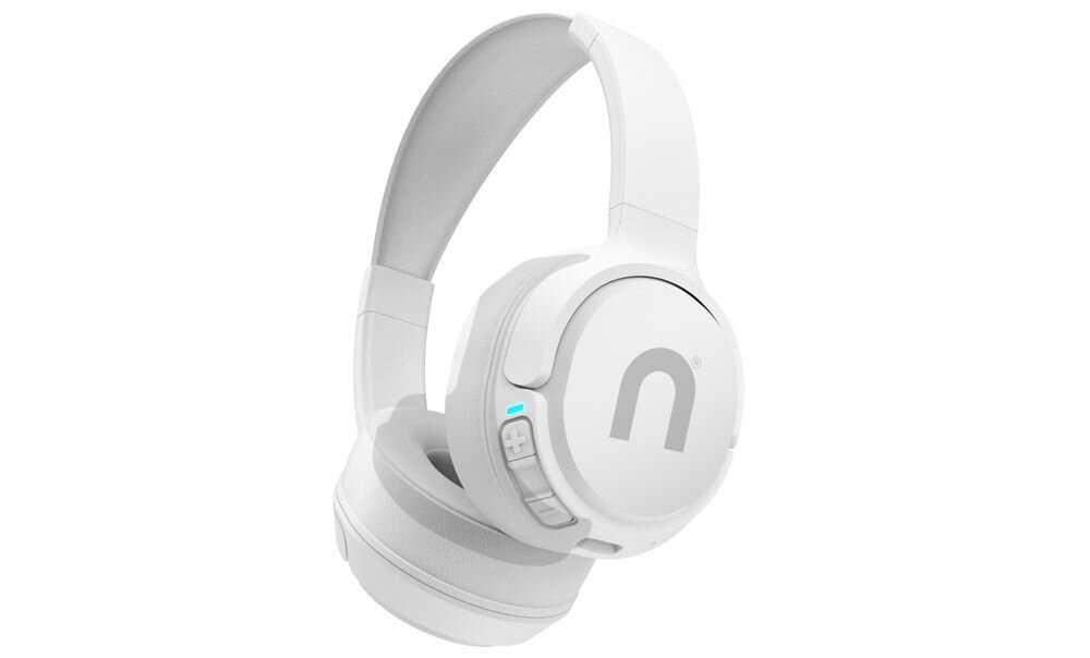 Słuchawki nauszne NICEBOY Hive Prodigy 4 sterowanie przyciski asystent głosowy, słuchawki nauszne po skosie na białym tle