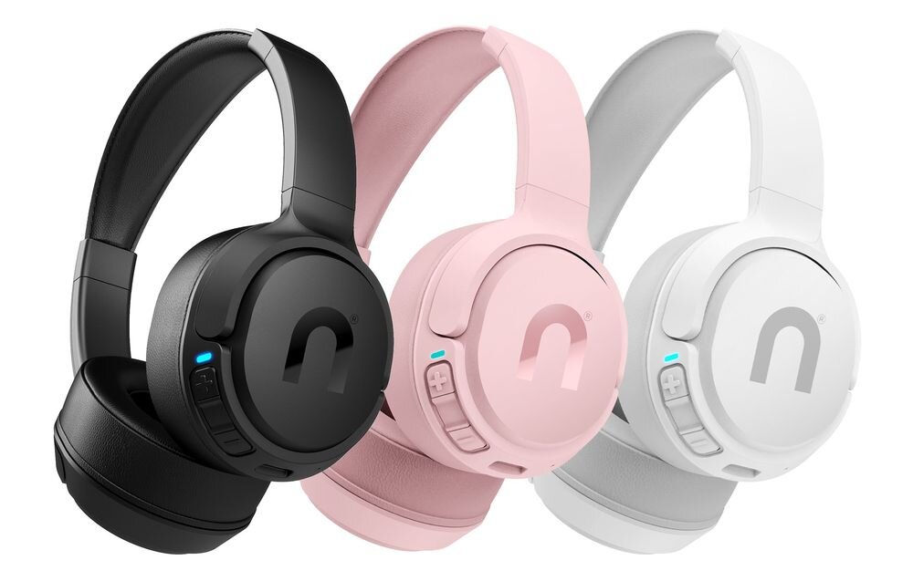 Słuchawki nauszne NICEBOY Hive Prodigy 4 kolory Black Onyx Pink Sakura White Mist, słuchawki nauszne w trzech wersjach kolorystycznych po skosie na białym tle
