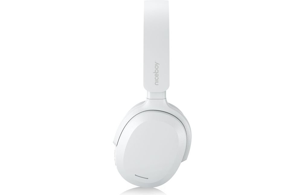 Słuchawki nauszne NICEBOY Sora czas pracy do 30 godzin kabel AUX, słuchawki nauszne z boku na białym tle
