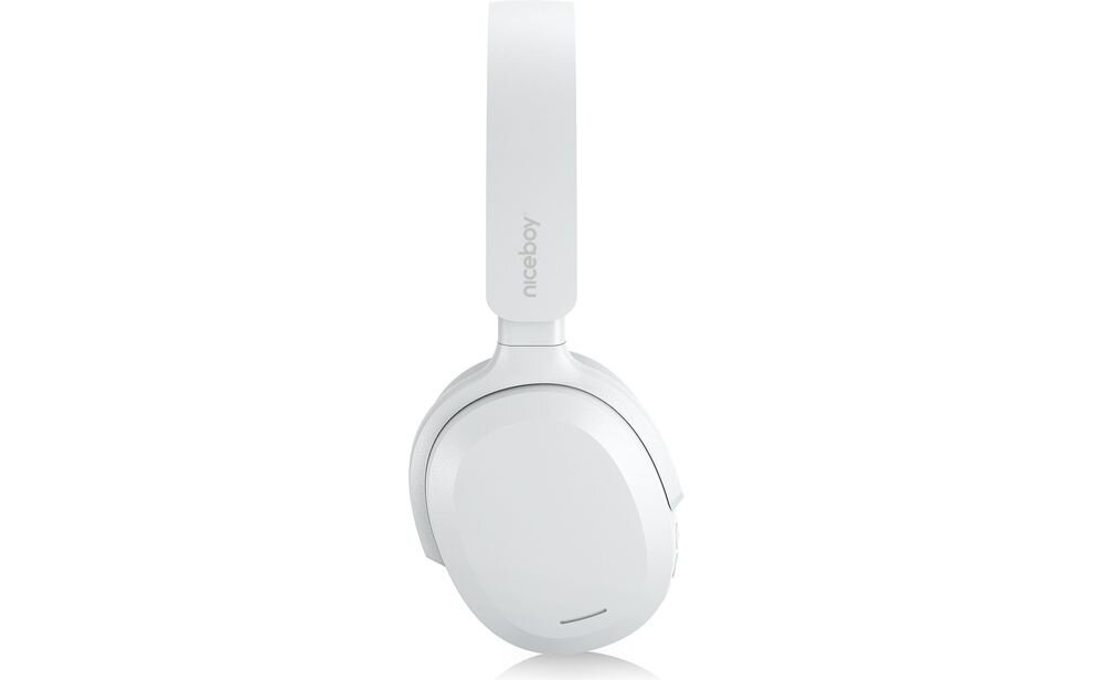 Słuchawki nauszne NICEBOY Sora ładowanie USB-C kabel USB-A do USB-C, słuchawki nauszne z boku na białym tle