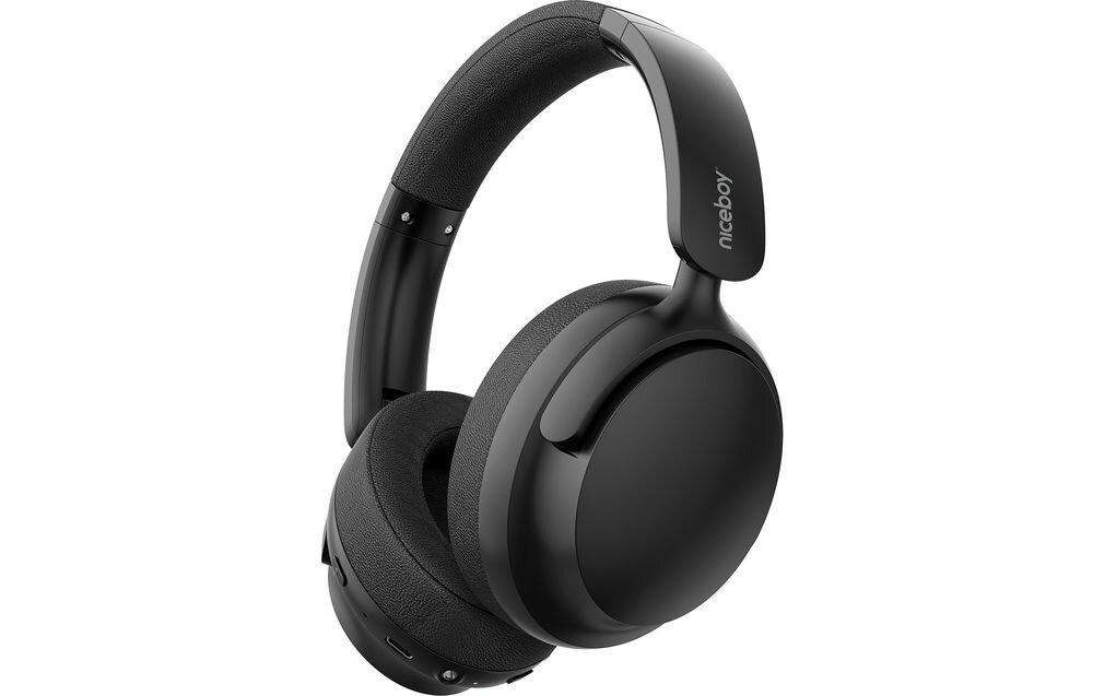 Słuchawki nauszne NICEBOY Stellar ANC Bluetooth 5.4 stabilne połączenie 10 m, słuchawki nauszne po skosie na białym tle