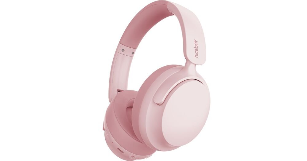 Słuchawki nauszne NICEBOY Stellar ANC aktywna redukcja szumów Bluetooth 5.4, słuchawki nauszne po skosie na białym tle