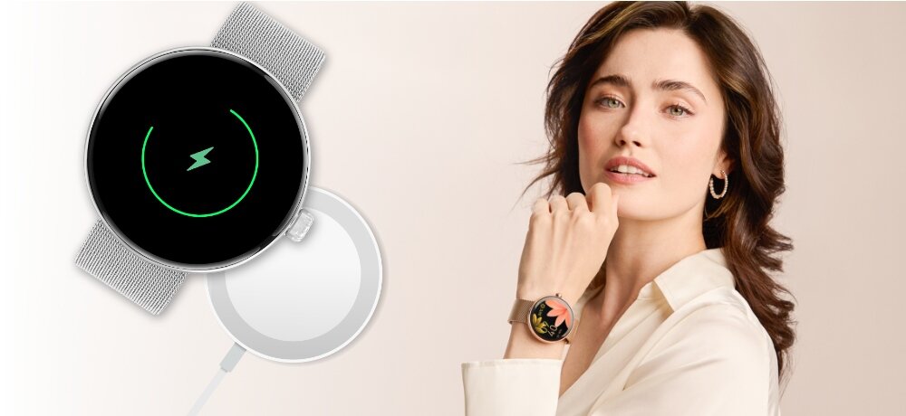 Smartwatch FOREVER Forevive 5 SB-365 ekran bateria czujniki zdrowie sport pasek ładowanie pojemność rozdzielczość łączność sterowanie krew puls rozmowy smartfon aplikacja