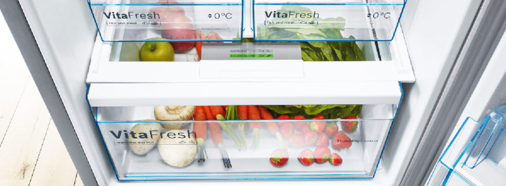 Lodówka BOSCH KGN49AIEQ No frost 203cm Srebrna VitaFresh plus dwukrotnie dłuższa świeżość