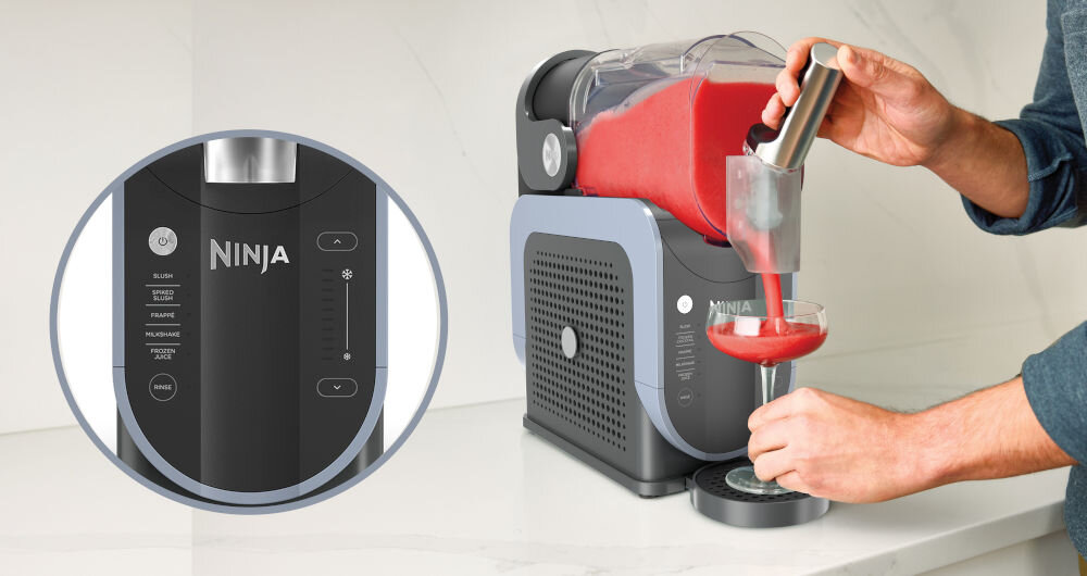 Maszynka do slushy NINJA Slushi FS301EU 5 automatycznych programów różna intensywnośc miksowania czas mrożenia konstrukcja