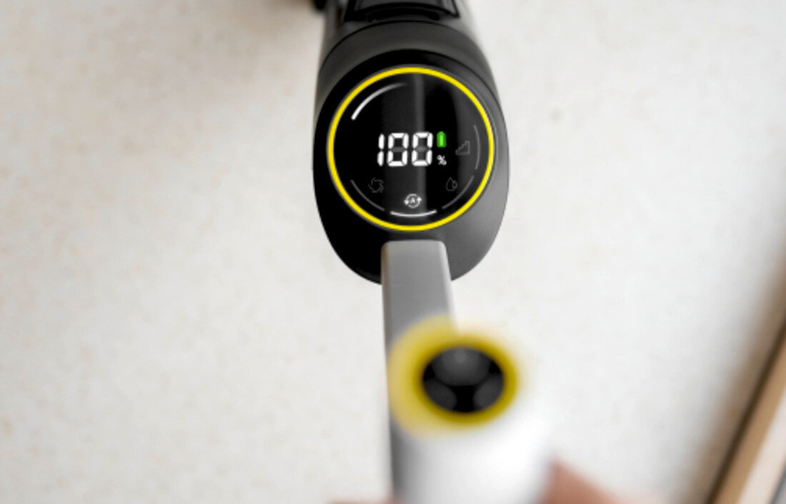 Mop elektryczny KARCHER FCV 4 EU 1.056-131.0 Do różnych zadań cztery tryby pracy automatyczny z czujnikiem zabrudzeń precyzyjny tryb do schodów suszenie tryb o zwiększonej mocy dopasowanie potrzeby rodzaj zabrudzenia komfort wygoda