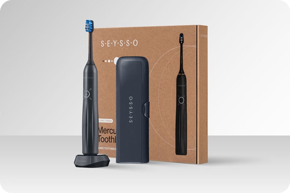 Szczoteczka soniczna SEYSSO Planet NeptunX zawartość zestawu, koniec opisu