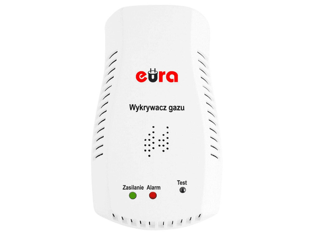 Czujnik gazu EURA GD-05A2 przycisk TEST testowe sprawdzenie stezenia gazu w pomieszczeniu