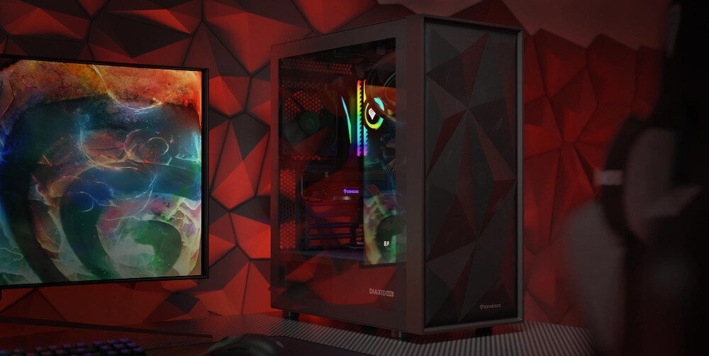Obudowa GENESIS Diaxid 605F  chłodzeniami AIO 420 aż 4 wentylatorów Genesis Oxal 120  pełne filtrowanie przeciwkurzowe