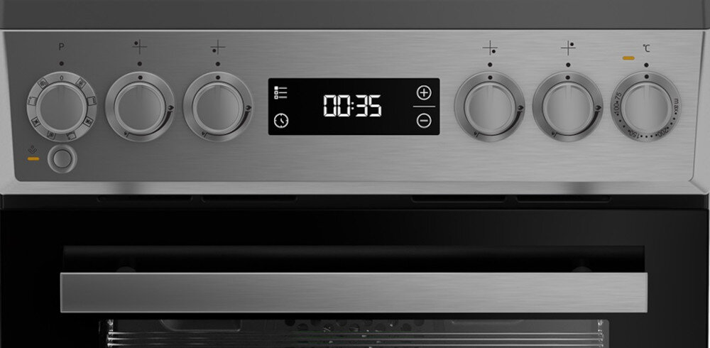 KUCHNIA BEKO FSM52339TXDS intuicyjny Wyświetlacz semi-sensorowy łatwa obsługa opcje ustawienia estetyka wygląd pokrętła