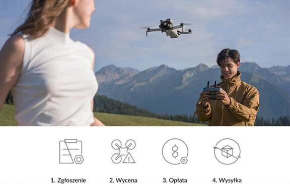 Osoba sterująca dronem DJI.