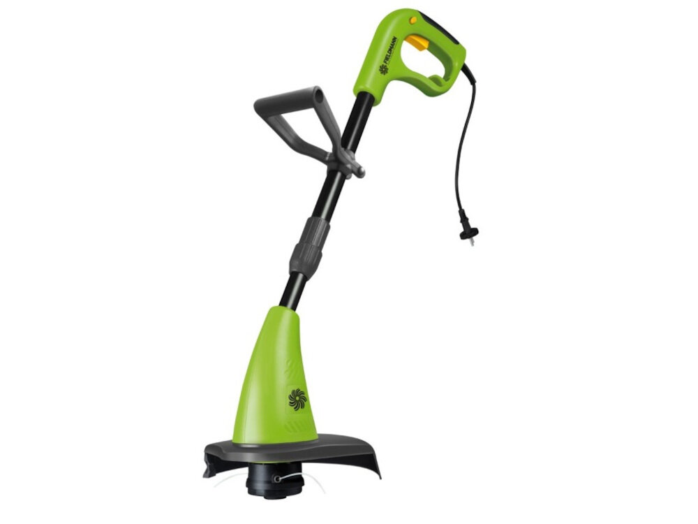 Podkaszarka elektryczna FIELDMANN FZS 2001-E silnik elektryczny moc 350 W wyłącznik bezpieczeństwa prąd o standardowym napięciu 230 V
