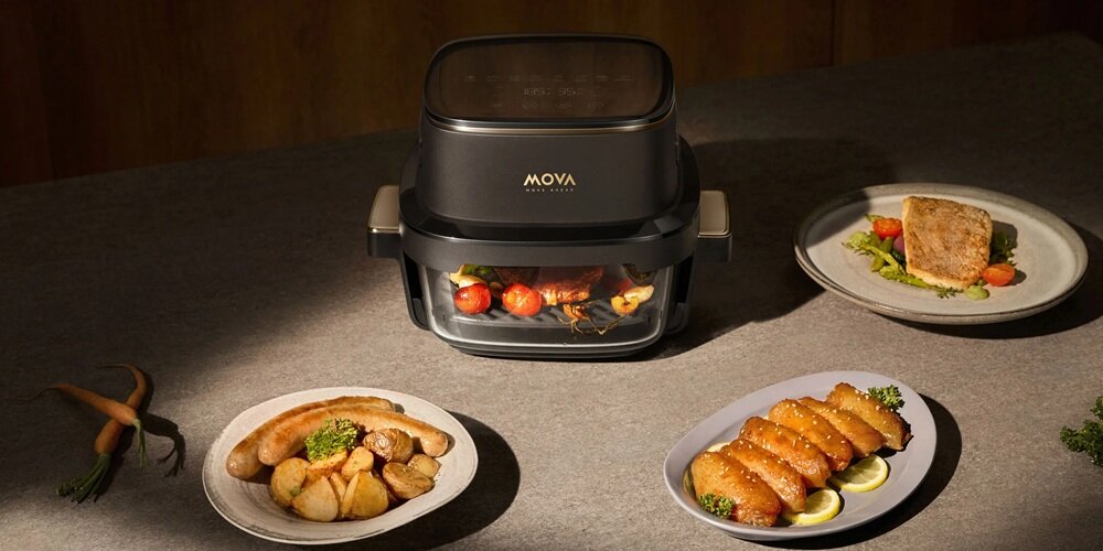 Air Fryer Frytkownica beztłuszczowa MOVA AF20 Pro ergonomiczne uchwyty, termoizolacja, bezpieczne przechowywanie, krótszy czas pracy
