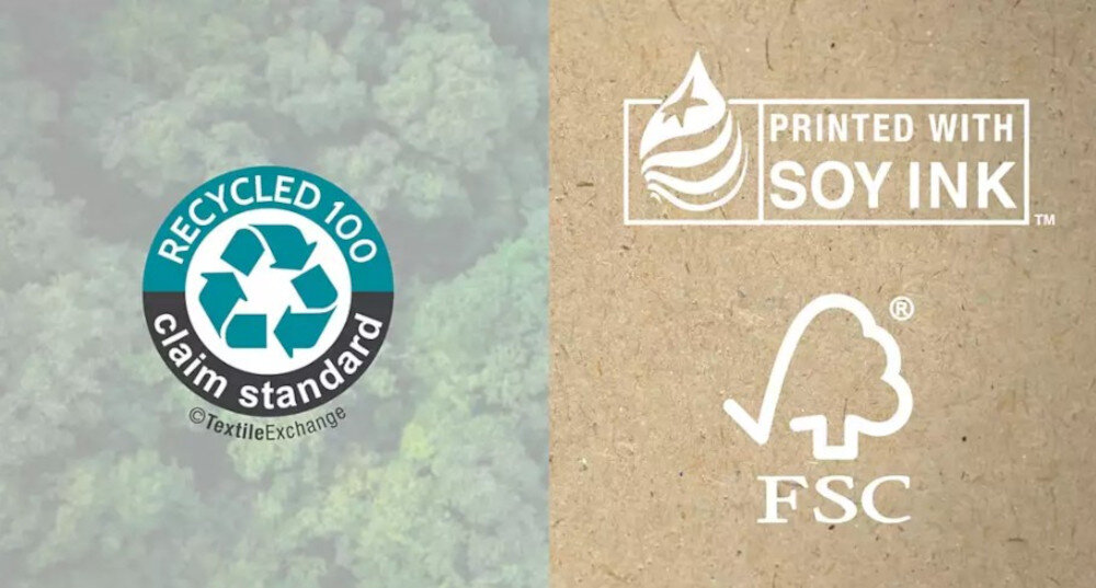 Słuchawki PHILIPS TAH2000BK/00 ekologiczne materiały i recykling FSC, logo tworzyw pochodzących z recyklingu