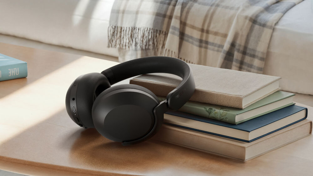 PHILIPS TAH8000EBK/00 słuchawki aplikacja Philips Headphones, Dynamic Bass, Spatial Audio, Auracast, słuchawki nauszne oparte o książki