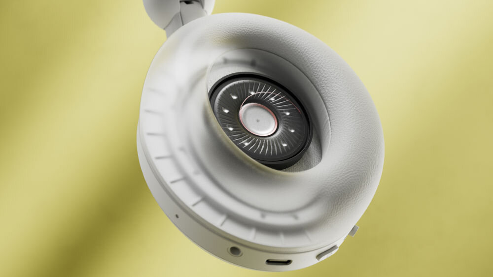 PHILIPS TAH8000EWT/00 słuchawki 40mm przetworniki, Dynamic Bass, LDAC, LC3, USB-C, kadr na przetwornik